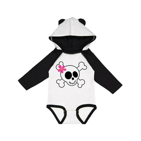 

Inktastic Skull With Flower Gift Baby Girl Long Sleeve Bodysuit