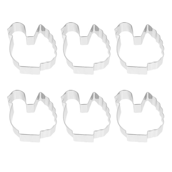 6Pcs Stainless Steel Cookie Cutters Hen Shape Biscuit Molds Kitchen Baking Tools