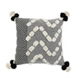 thumbnail image 1 of LR Home PILLO07707NGYFFPL Oreiller Carré de Pompon de Zèle Gris, 1 of 1