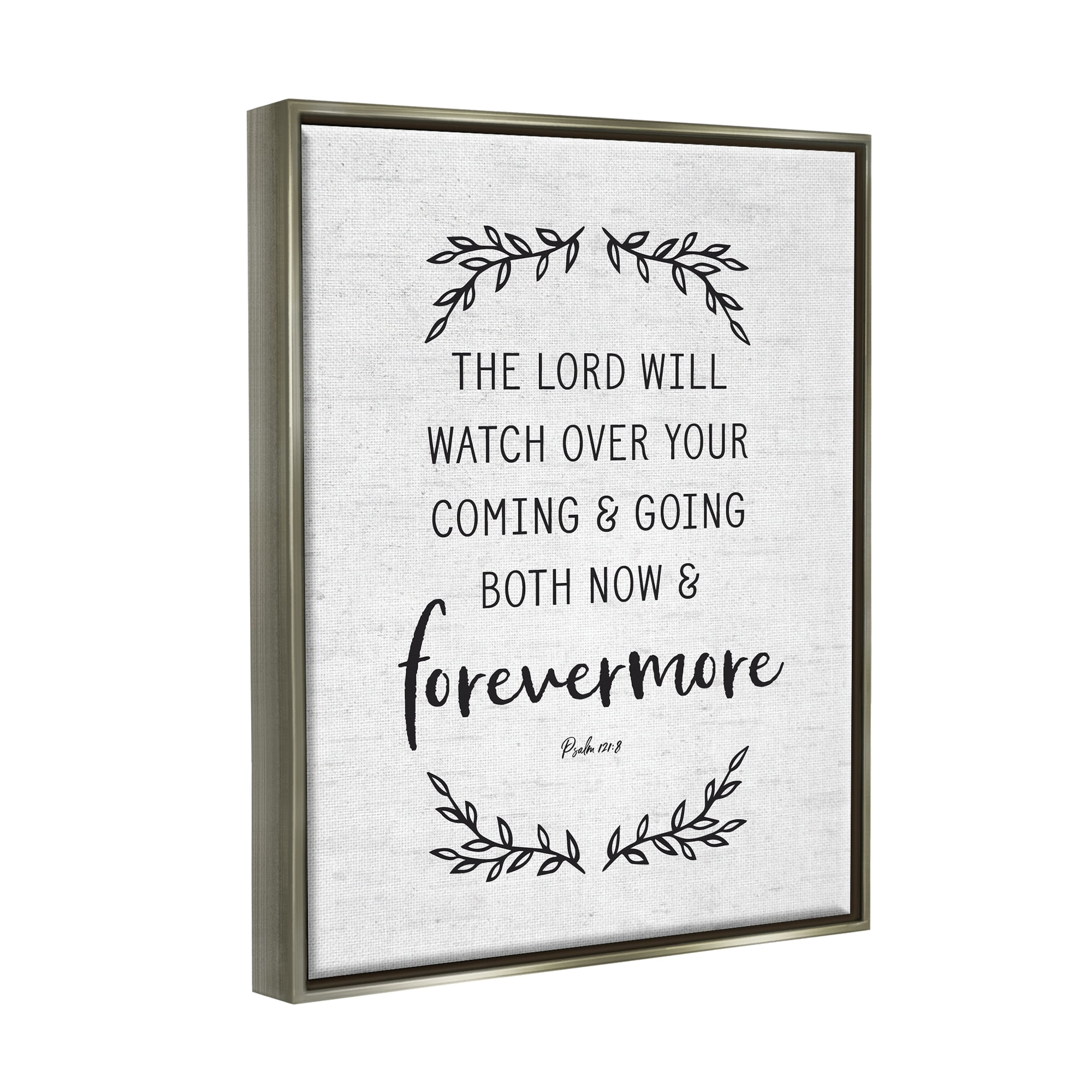 Stupell Industries Religious Scripture Prayer Comforting Typography Sign Graphic Art Luster Gray Floating Framed Canvas Print Wall Art, Design by Lettered and Lined