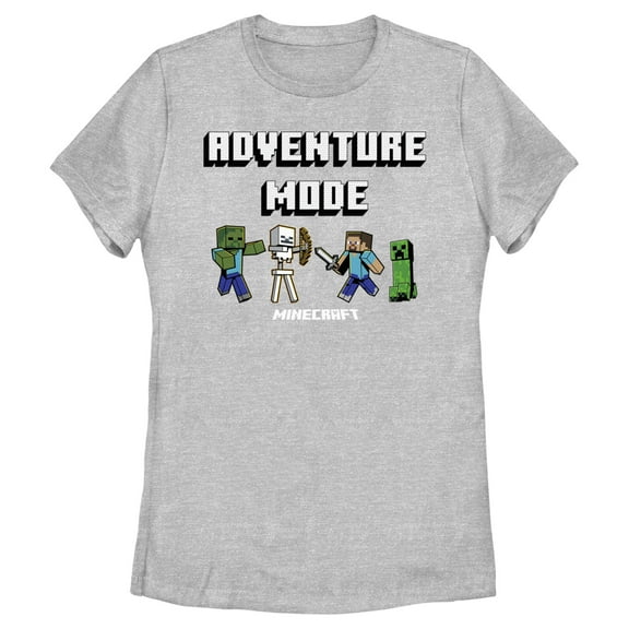Women's Minecraft Adventure Mode  Graphic Tee Athletic Heather 2X Large