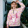 thumbnail image 2 of Uorisanigo Girls Oversized Sweatshirts Daisy Axolotl Half Zip Pullover Sweatshirt Casual Long Sleeve Pullover Top Fall Fashion Outfits Clothes Quarter Zip Hoodies Athletic Tops, 2 of 7