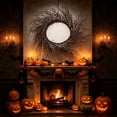 thumbnail image 6 of Halloween Black Branch Wreath Signs for Front Door - Handcrafted Halloween Hanging Wreath for Front Door, Indoor/Outdoor Party, 6 of 7