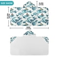 thumbnail image 4 of Yayeee Kids Hooded Towel with Hand Pockets Beach Soft Absorbent Bath Wrap 50 x 23.5 inch, Green Ocean Waves Pattern, 4 of 5