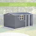 thumbnail image 2 of 8x12 FT Outdoor Metal Storage Shed with Window & Floor Frame, Lockable Double Doors, Weatherproof Steel Tool Shed for Garden, Backyard, Lawn Equipment, and Patio Storage, 2 of 8