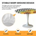 thumbnail image 6 of Sunflower Elastic Fitted Round Table Cover Black Buffalo Check Plaid Waterproof Outdoor Tablecloth for Holiday Party, Picnic, Patio & Dining Fits Tables Up to 55"-60", 6 of 8