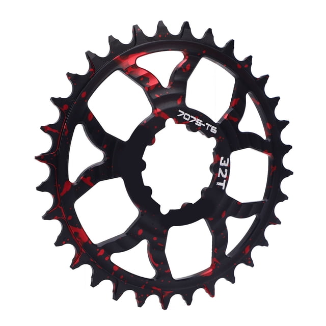 Bike Chainring, 32T Mountain Bike Chainring Direct Mount Narrow Wide Chainring, GXP Positive and Negative Tooth Disc Chainring