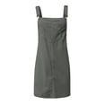 thumbnail image 3 of CHUOU Women's Corduroy A Line Mini Dress Adjustable Button Down Strap Dress Autumn Winter Bib Dress With Pockets Elegant Plain Cord Dress Teenager Girls Winter Dresses Loose Casual Dress, 3 of 5
