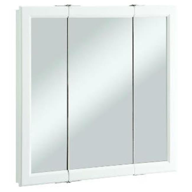 Wyndham White Semi Gloss Tri View Medicine Cabinet Mirror With 3