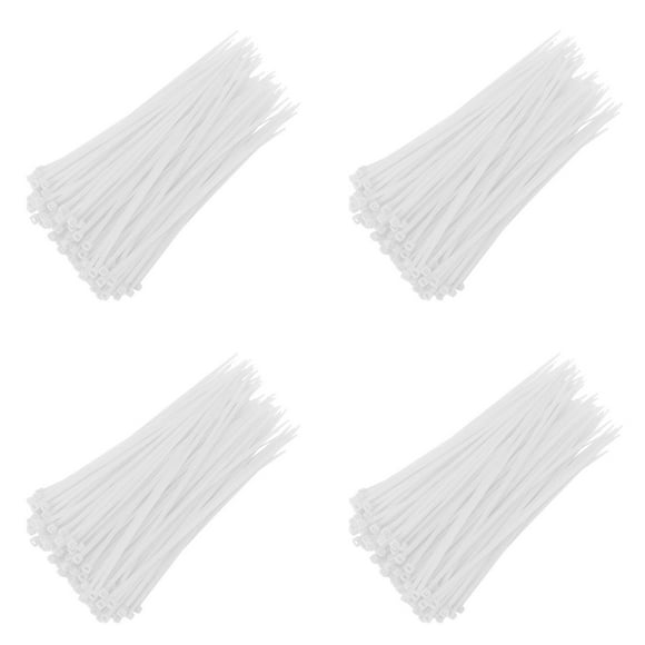 ZTTD 400 Pcs 4 inch Cable Zip Ties Heavy Duty, Plastic Wire Ties with 18 LBS Tensile Strength, UV Resistant Cable Ties, Self-Locking White Nylon Tie Straps