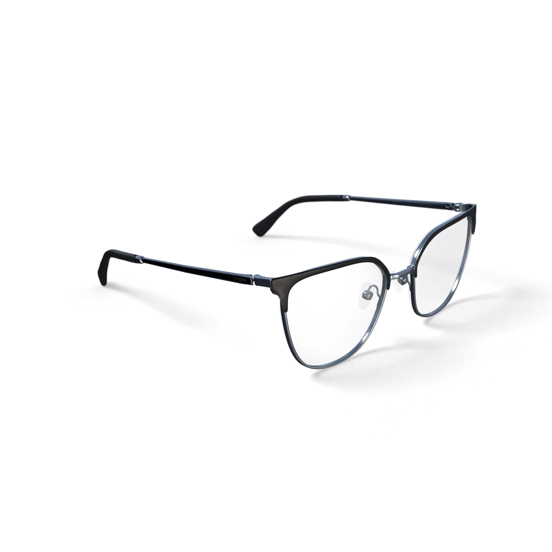 Vogue Women's Size 53 VO4249 Prescription Eyeglasses with Case, Black/Silver