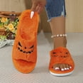 thumbnail image 6 of IUJSOY Open Toe Slippers for Women Indoor Plush Pumpkin Slip on Slides Shoes Casual House Slippers, 6 of 9