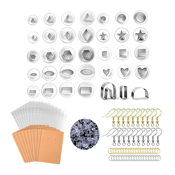 Cortadores de aretes de arcilla Suministros de arte Corte artesanal hecho a mano Cortadores de arcilla polimérica para Dangle Drop Designer Kitchen 135 piezas Sunnimix Molde para cortar pendientes