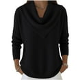 thumbnail image 3 of Women's Solid Color Cowl Neck Sweater, Elegant Drapey Neck Pullover, Long Sleeve Casual Top, Loose Fit Knit Sweater, Fall Winter Sweater, Everyday Wear Sweater, Soft Cowl Neck Top Black L, 3 of 9
