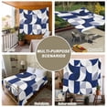 thumbnail image 6 of Navy Blue Geometric Tapestry for Bedroom Wall Hanging Tapestry, Middle Century Modern Abstract Art Ceiling Backdrop Tapestries Poster Blanket Wall Decor for Teens Room Living Room Dorm 55" x 73", 6 of 8