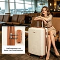 thumbnail image 6 of Hardside Luggage Sets, Lightweight Suitcase with Spinner Wheel TSA Lock, Travel Luggage with Duffel Bag, White, 6 of 6