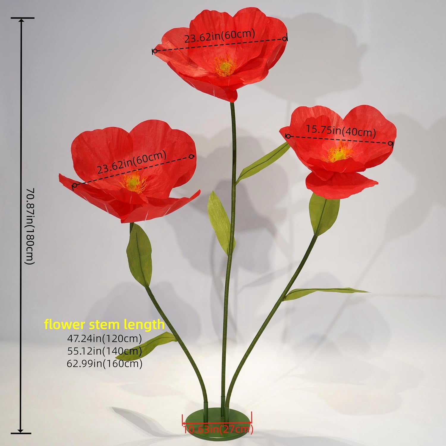 Giant Flowers Used for Decoration, Large Artificial Paper Flowers Used for Home Decor, Wedding Backgrounds, Party Photography Backgrounds, and Shop Window displays (Pink)