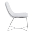 thumbnail image 4 of Chaise d'Appoint Grayson en Similicuir Blanc et Base Blanche, 4 of 7