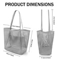 thumbnail image 3 of Bolsa de Playa VOROLO de Malla Estilo Fairycore para Hombro, Gris, 3 of 5