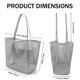 thumbnail image 3 of Bolsa de Playa VOROLO de Malla Estilo Fairycore para Hombro, Gris, 3 of 5