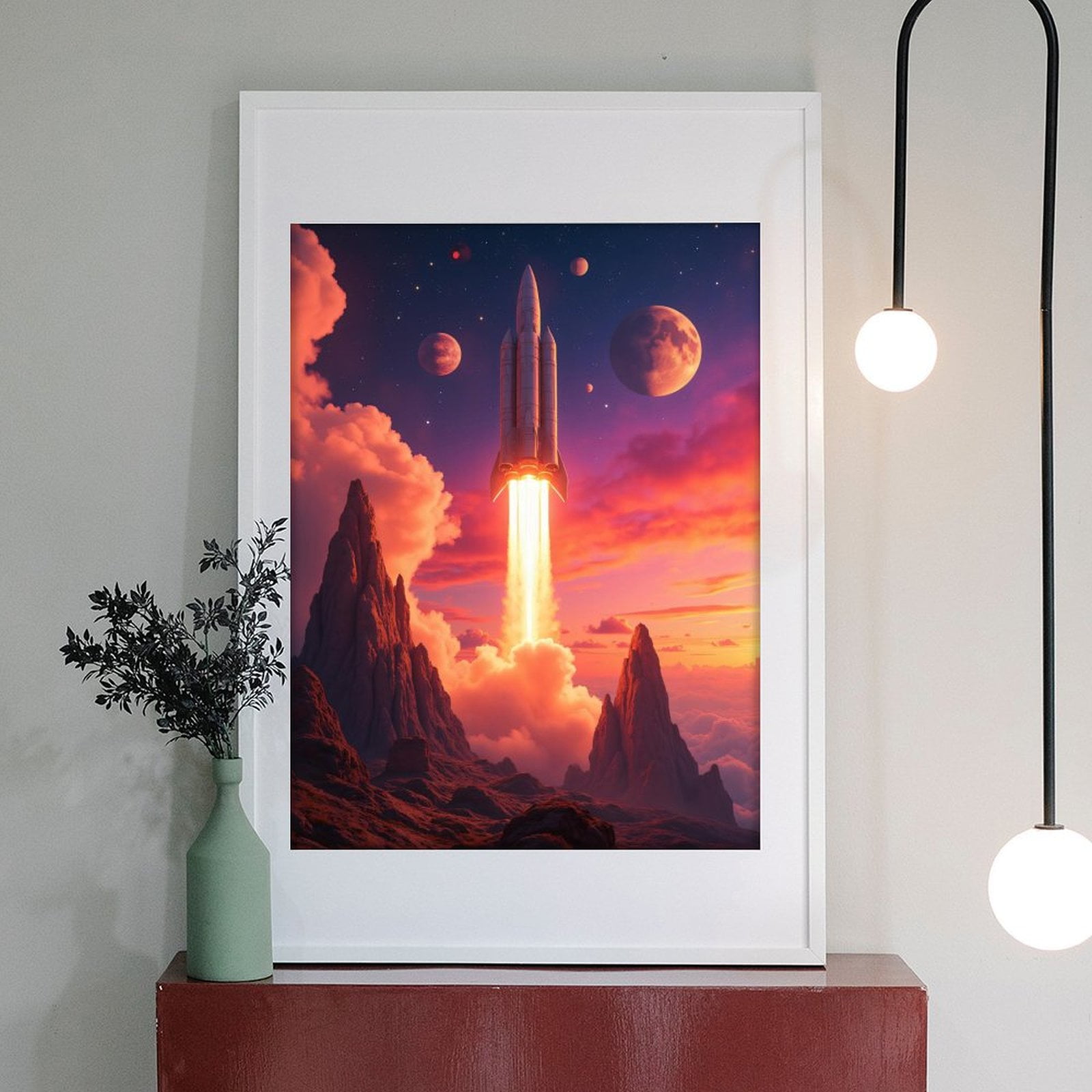 Diamond Art Kits for Adults - 5d Space Odyssey Rocket Launch Scene Diamond Painting for Adults, Diamond Art for Adults Beginners, Frameless Diamond Painting Kits for Adults for Home Wall Decor