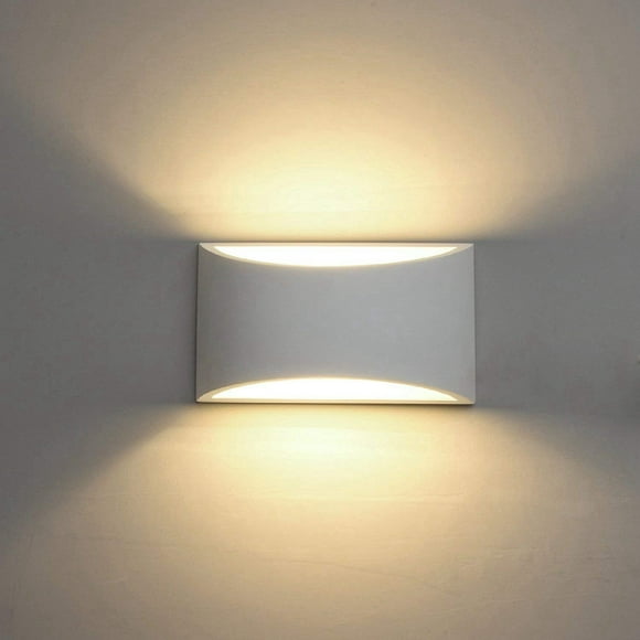 Gohope Moderne Applique Murale Luminaire Lampes 7W Blanc Chaud 2700K Haut et Bas Appliques Intérieures en Plâtre pour Salon Chambre Couloir Véranda Décoration de la Maison Normale