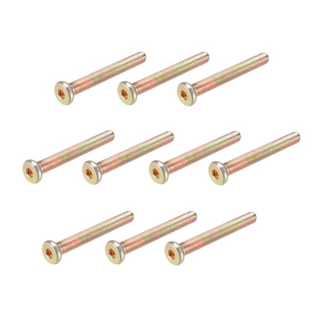 Unique Bargains Tornillos de máquina con socket hexagonal de acero al carbono Tornillos de muebles M6x1.97" 10Pcs