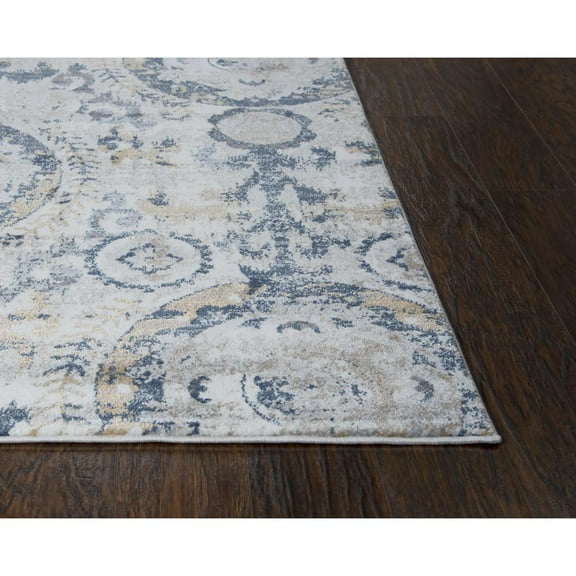 Alora Decor Lavish 2'7"x8' Medallion Beige/Gray/Rust/Blue Power-Loomed Area Rug