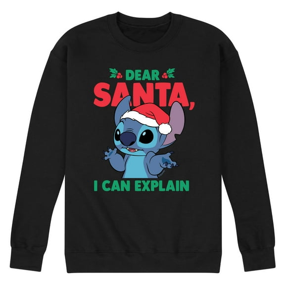 Lilo & Stitch - Dear Santa I Can Explain - Men's Crew Neck Fleece Pullover