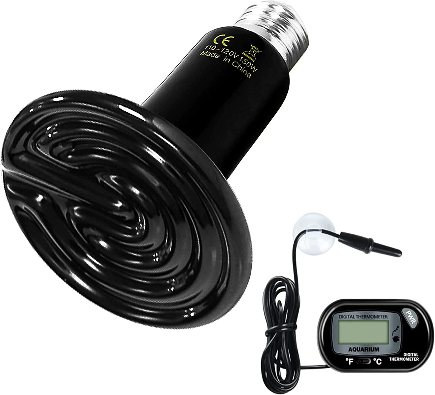 Simple Deluxe 150W Ceramic Heat Emitter Reptile Heat Lamp Bulb No Light