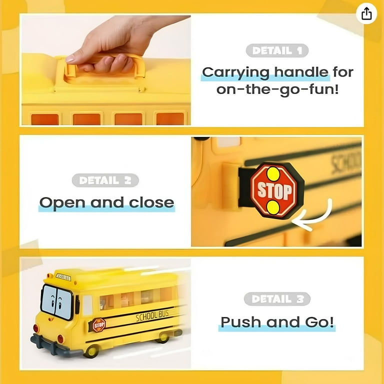 Robocar Poli School B Carrying Case School Bus Toy Ideal for Kids