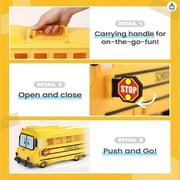 Robocar Poli School B Carrying Case School Bus Toy Ideal for Kids Ages 3+ Holds 14 Vehicles