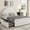 White, variant on Full Size Modern Boucle Upholstered Platform Bed Frame - 2 Built-In Storage Drawers, Soft Padded Headboard, Sturdy MDF & Wooden Slat, No Box Spring Needed - Luxurious Bedroom Furniture, Light Gray