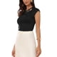 thumbnail image 4 of Camisetas de manga corta INSPIRE CHIC para mujeres, elegantes y casuales, cuello redondo, ajuste slim, talla XS, color negro, 4 of 6