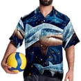 thumbnail image 4 of Starry Shark Men's Button Down Hawaiian Print Short Sleeve Casual Summer Beach Shirts, 4 of 6