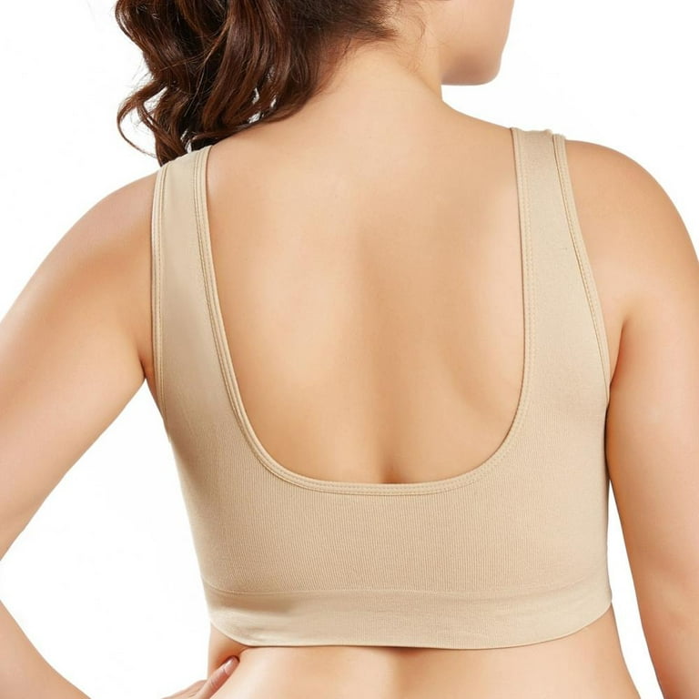 Pretty Comy Seamless Sports Bras 3PACK Wide Shoulder Straps Relaxed Wireless  Bra Tops,Size S-3XL 