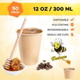 thumbnail image 3 of Beeleeve [50-Pack Super Strong 100% Compostable Coffee and Tea Cups - Eco - Biodegradable - Disposable Rigid Containers for Office, Party & Wedding - Brown Kraft Paper, PLA Coating (300ml / 12oz), 3 of 6