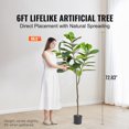 thumbnail image 6 of KFFKFF Artificial Tree, 6 FT Artificial Fiddle Leaf Fig Tree, Decor Fake Tree in Pot Greenery for Home Decor Office House Living Room Indoor Outdoor, 6 of 9