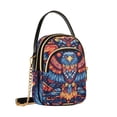 thumbnail image 7 of FORMRS Crossbody Bag for Women Quilted Travel Shoulder Cell Phone Purse with Chain Strap Handbag, Blue Abstract Eagle, 7 of 7