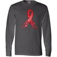 thumbnail image 3 of Inktastic Heart Health Awareness Red Ribbon Made of Hearts Long Sleeve T-Shirt, 3 of 5