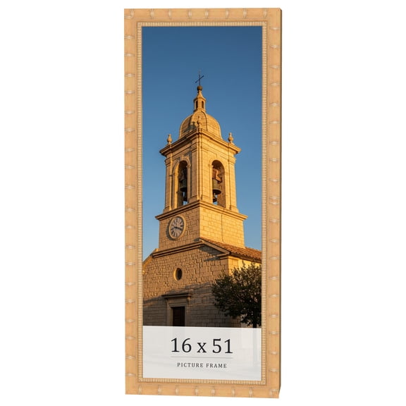 16x51 Light Brown Bamboo Real Wood Picture Frame Width 1.5 inches | Interior Frame Depth 0.5 inches