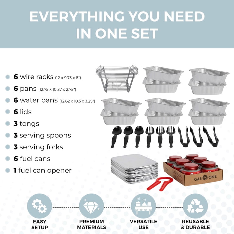 Alpha Living Disposable Chafing Dish Buffet Set, 6-Pack photo 5