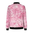thumbnail image 4 of Spring Tops for Women 2025!ChaoHeng Jackets for Women Plus Size Over Dress Fashion Casual,Women's Printed Cardigan Jacket Zippered Jacket Long Sleeved Casual Jacket Jacket(Pink,S), 4 of 5