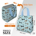 thumbnail image 3 of Dachshund Footprint Bone Insulated Lunch Bag for Women & Adults,Large Portable Soft Cooler Lunch Bag,Thermal Food Storage Tote with Pearl Cotton,8.66L,8.75x5.75x9.5 Inch, 3 of 6