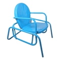thumbnail image 3 of Northlight Outdoor Retro Metal Tulip Glider Patio Chair, Sky Blue, 3 of 4