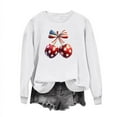 thumbnail image 2 of Sweatshirt for Women Long Sleeve Cherry Print Round Neck Independence Day Casual Sweatshirts White Womens Blouse, 2 of 5