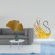 thumbnail image 2 of Elegante Escultura De Pared De Hojas De Cisne Con Ginkgo, Decoración Artística De Resina Con Forma De Ave Para Sala De Estar, Oficina, Hotel, Comedor, Restaurante, Casa De Campo O Dormitorio., 2 of 8