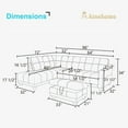 thumbnail image 4 of Hommoo Semi PU Synthetic Leather L-Shaped Couch Living Room Furniture Set, Modern 4-Seat Couch Sofa Set, Sectional Sofa Chaise Lounge for Home, Apartment, Dorm, Black(No Ottoman), 4 of 7