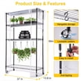 thumbnail image 2 of 4-Tier Indoor Greenhouse with Grow Light, 59" Plant Stand with 4-Pack Full Spectrum Plant Lights, Mini Greenhouse Cabinet with Clear PVC Cover, Timer, Thermometer,for Seed Starting & Plant Care, 2 of 8