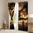 thumbnail image 3 of Manfei Retro Airplane Blackout Curtains Set of 2 (52x84 Each),Vintage Aircraft Window Curtains,Brown Beige Curtains and Drapes For Kids,Super Cozy Room Decor, 3 of 6